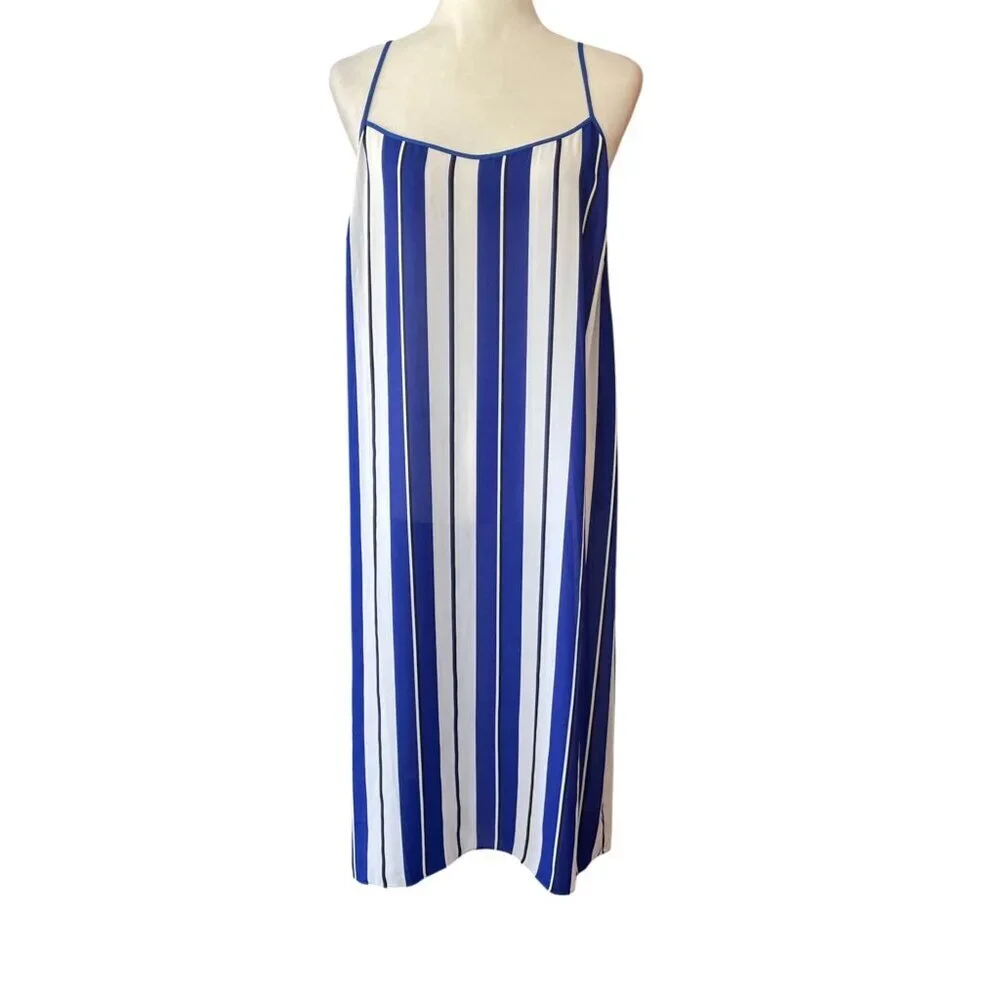 J.Crew striped crepe Swim Cover Up Slip Dress SZ XL - Picture 1 of 10